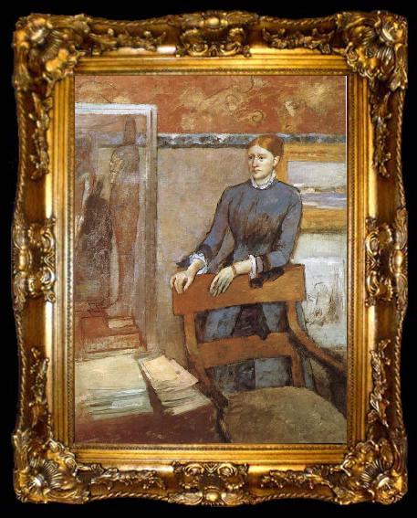 framed  Edgar Degas Portrait of Miss Lu, ta009-2